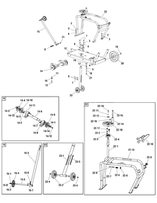 Water Tank Frame Group (80003458) Diagram and Parts List for EX14-S 866055 Briggs and Stratton Concrete Saw